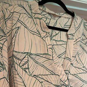 2X Short sleeve tropical foliage top - Suzanne Betro Weekend